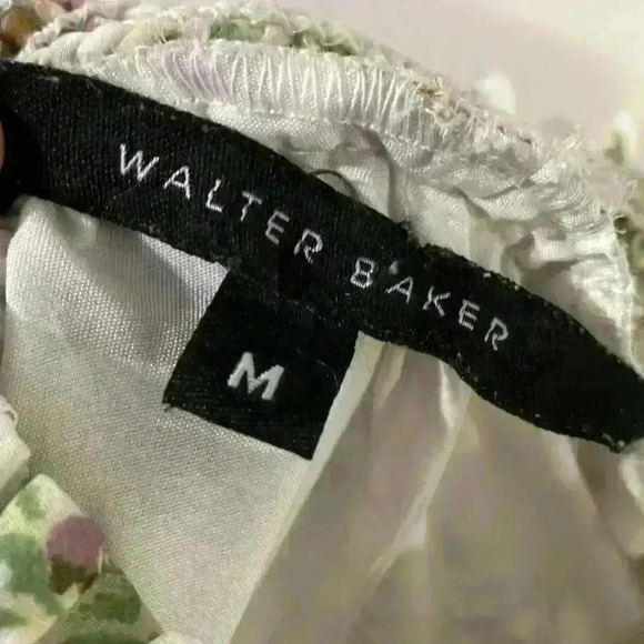 Walter Baker White and Green Floral Sundress Shoulder size M - Picture 4 of 7